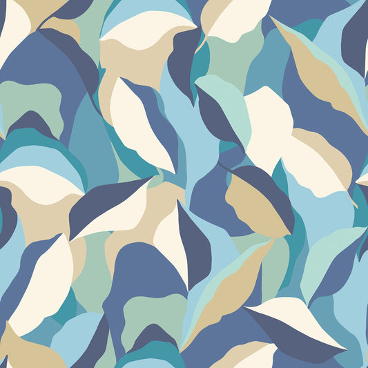 LEAFY PATCHWORK - Indigo Mix