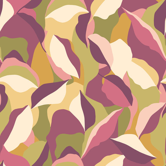 LEAFY PATCHWORK - Plum & Olive