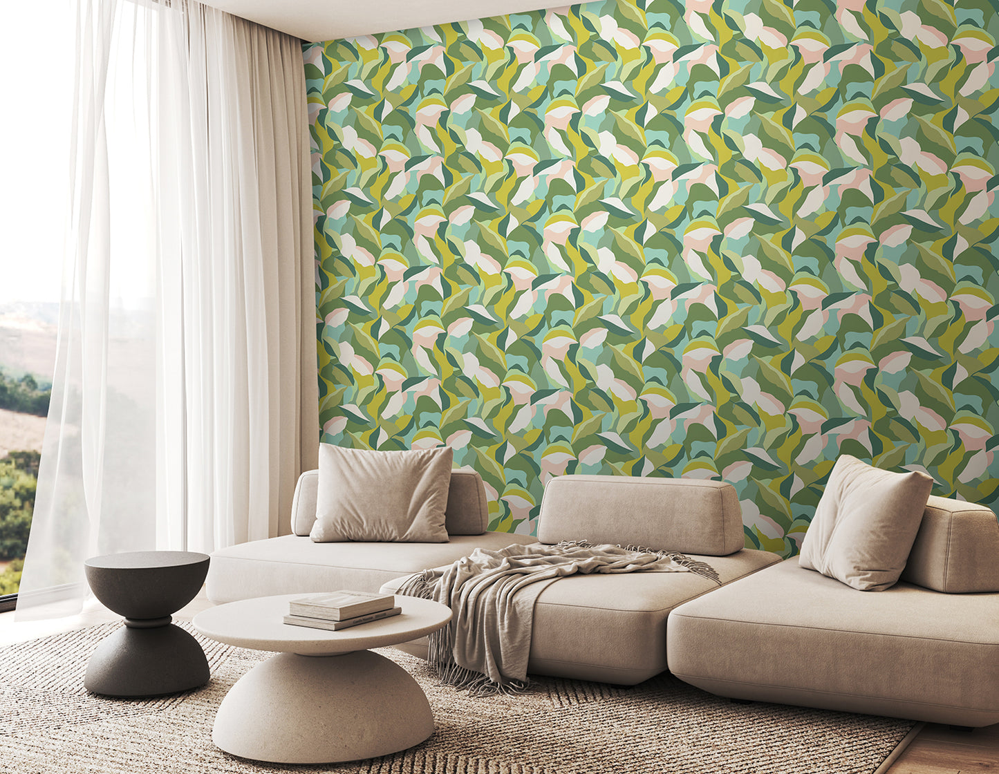 LEAFY PATCHWORK - Forest Green