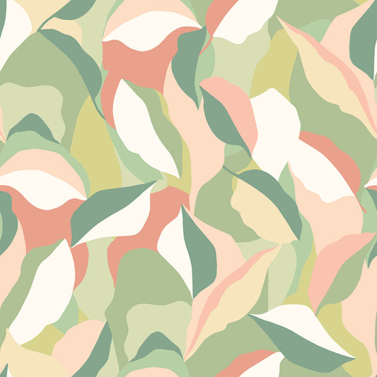 LEAFY PATCHWORK - Olive & Blush