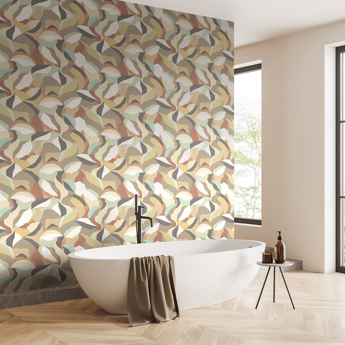 LEAFY PATCHWORK - Caramel & Mint