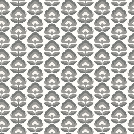 RETRO FLOWER - Charcoal