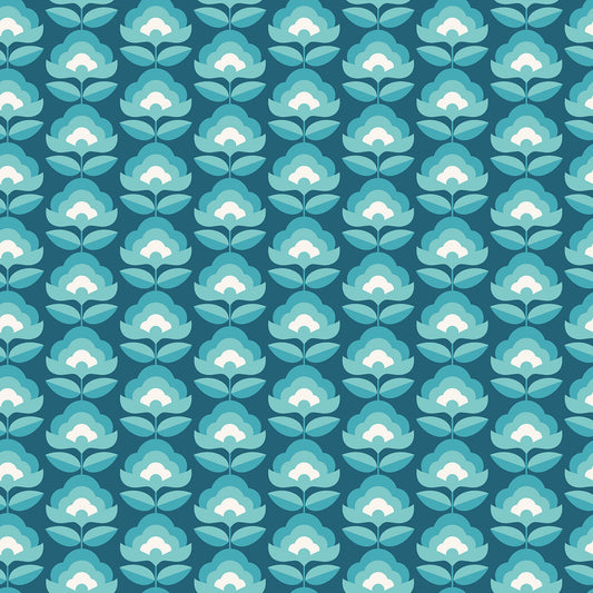 RETRO FLOWER - Teal Mix