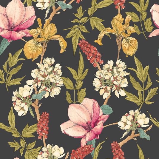 ORCHID BLOOM - Ebony & Raspberry