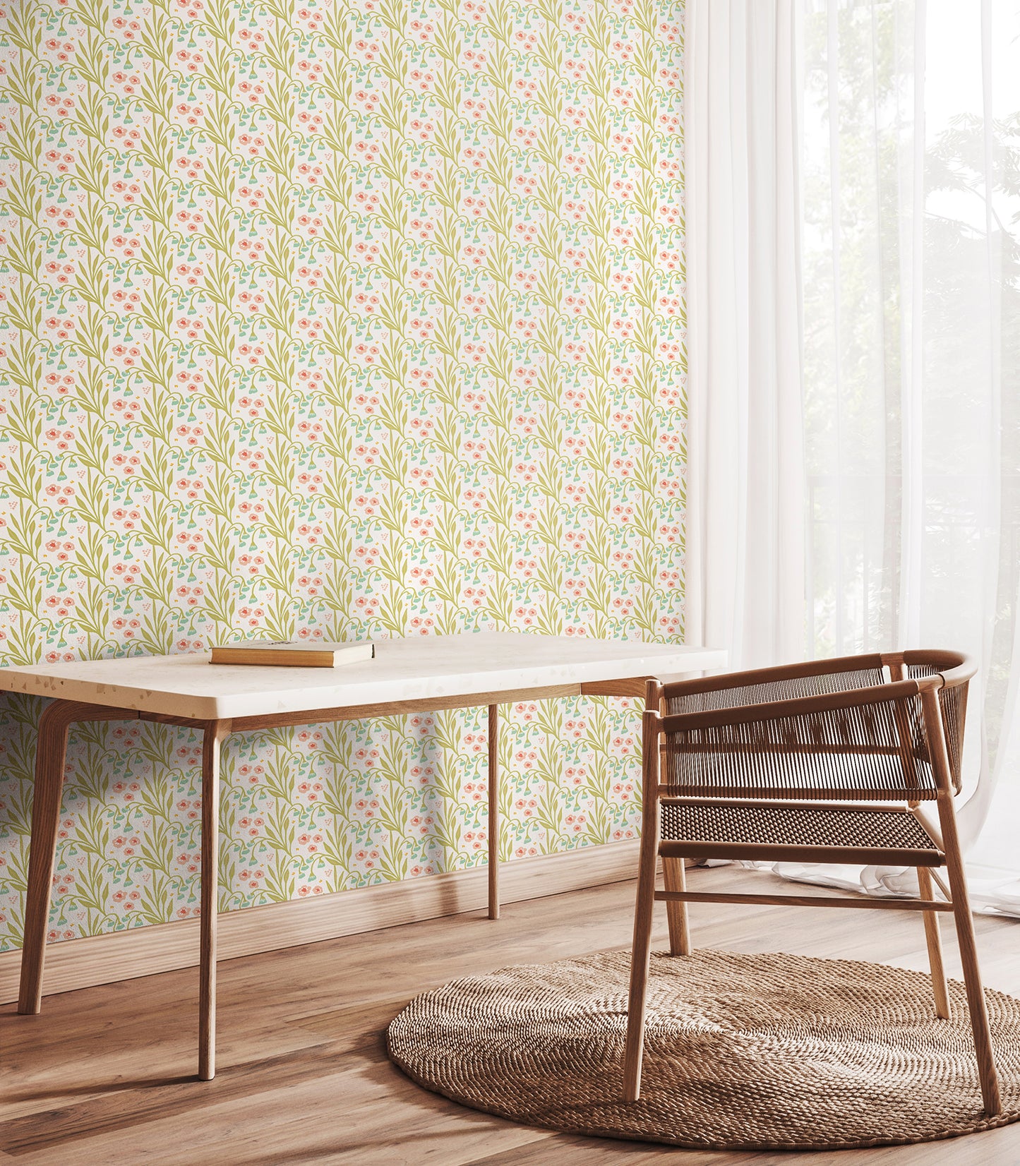 MEADOW STRIPE - Peach & Duck Egg