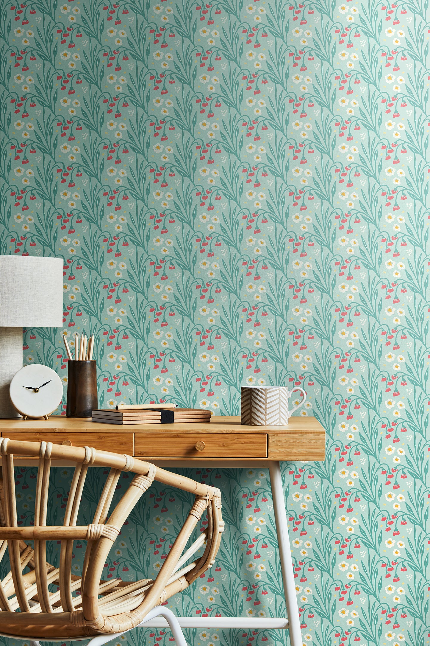 MEADOW STRIPE - Seafoam & Coral