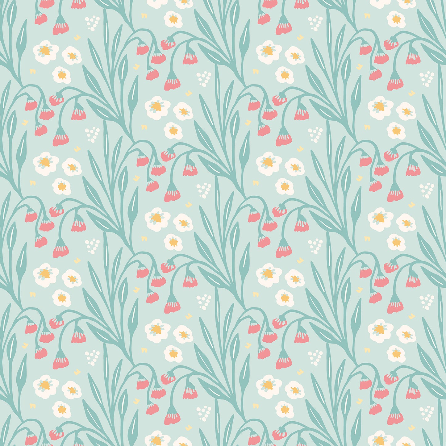 MEADOW STRIPE - Seafoam & Coral