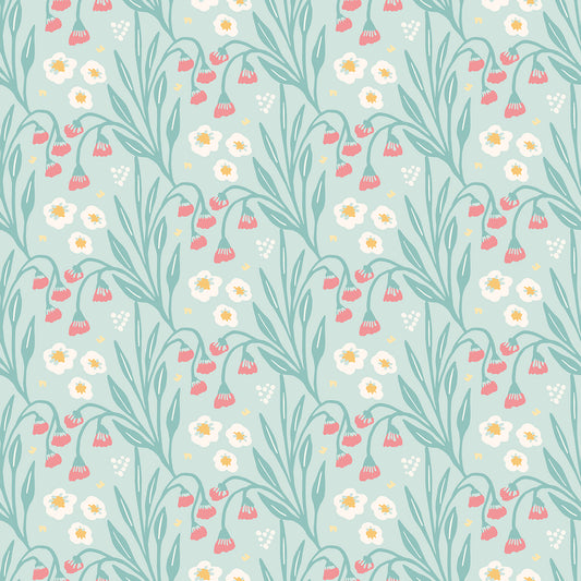 MEADOW STRIPE - Seafoam & Coral